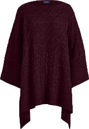 Cable Wool Blend Poncho 