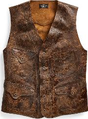 Distressed Leather Vest 