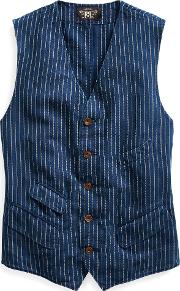 Striped Cotton Linen Vest 