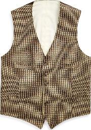 Tick Weave Wool Silk Vest 