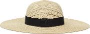 Aramis Womens Wide Brimmed Straw Hat In White