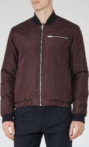 bert mens technical bomber jacket in red