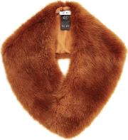 Betsy Womens Faux Fur Collar In Brown
