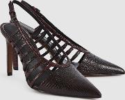 Daphne Leather Slingback Heels