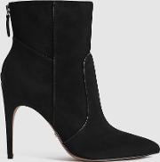 Enya Suede Point Toe Heeled Ankle Boots