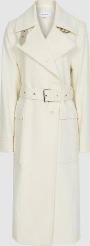 Everley Wool Blend Belted Trench Coat