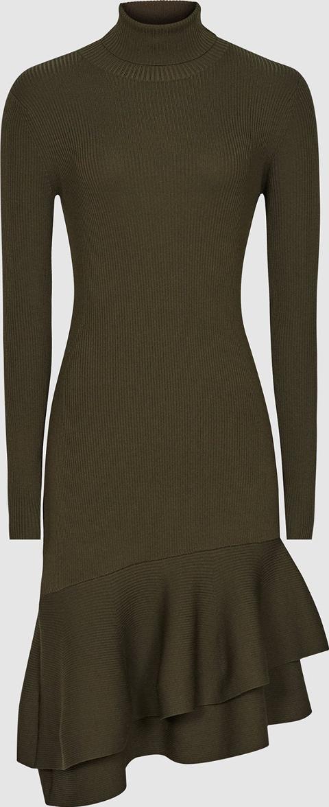 reiss finn ruffle hem knitted dress