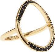 Hayley Open Oval Ring With Swarovski Crystals In Yellow, Womens