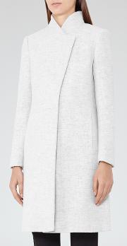 Hollie Womens High Collar Wrap Coat In Grey