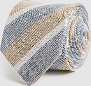 Leven Cotton Silk Blend Striped Tie