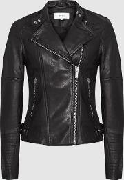 Tallis Leather Biker Jacket