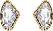 Thelma Womens Stud Earrings With Crystals From Swarovski In Yellow