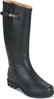 Ntine Fur Women's Wellington Boots In Black
