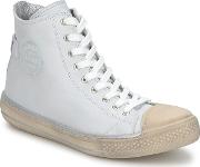 Lougo Girls's Shoes High Top Trainers In White