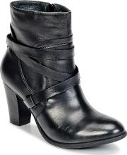 Calvin Ankle Boot-pig Skin Collar And Insock Women's Low Ankle Boots In Black