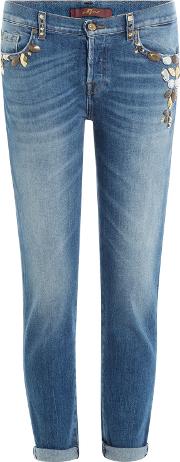 Embellished Cropped Jeans