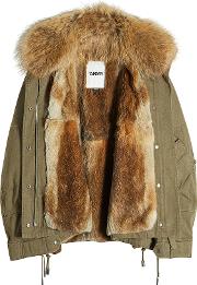 Cotton Down Parka With Raccoon Fur Lining