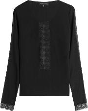 Silk Top With Lace Panels