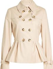 Cotton Trench Jacket With Peplum 