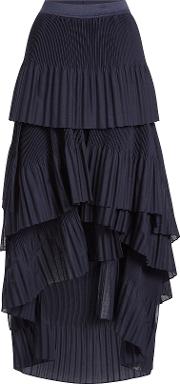 Pleated Skirt With High Low Hem 