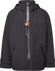 Bungee Cord Detail Hooded Parka