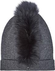 Mo Mohawk Cashmere Hat With Fox Fur