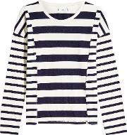 Patchwork Striped Cotton Top