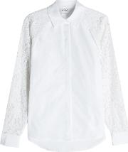 Cotton Shirt With Lace Sleeves