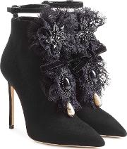Suede Ankle Boots With Lace