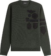 Wool Pullover With Embroidered Patches