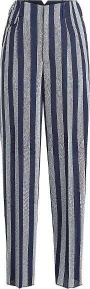 Sally Striped Fleece Wool Pants