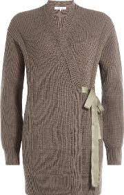 Ribbed Wool Cashmere Cardigan Wrap