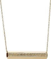 18 Karat Gold Pipe Necklace With Diamonds