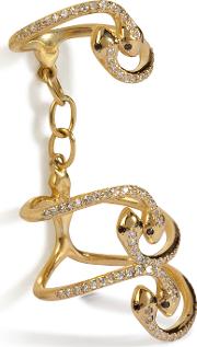 Yellow Gold Snake Parade Ring With Diamonds