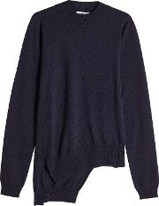 Cashmere Pullover With Asymmetric Hemline