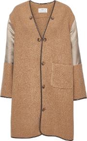 Wool Coat With Satin Inserts