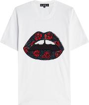 Cotton T Shirt With Sequins 