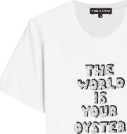 The World Is Your Oyster Printed Cotton T Shirt 