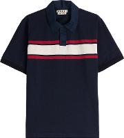 Cotton Polo Shirt With Colorblock Stripe
