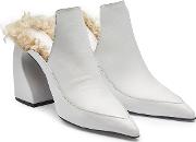 Leather Mules With Shearling
