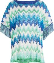 Knit Tunic Top With Fringing