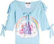 Little Pony Printed Cotton Top With Bows