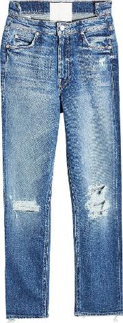 Distressed Cropped Jeans