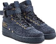 Sf Air Force 1 High Top Sneakers With Suede And Mesh