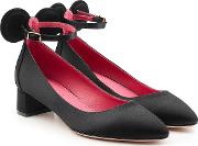 Minnie Satin Pumps With Ankle Strap