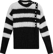 Striped Pullover With Pearl Buttons