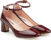 Patent Leather Pumps With Ankle Strap