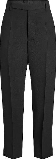 Cropped High Waist Pants With Wool