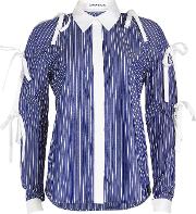 Striped Cotton Shirt With Bows 