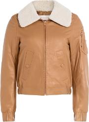 See By Chloe Leather Bomber Jacket 